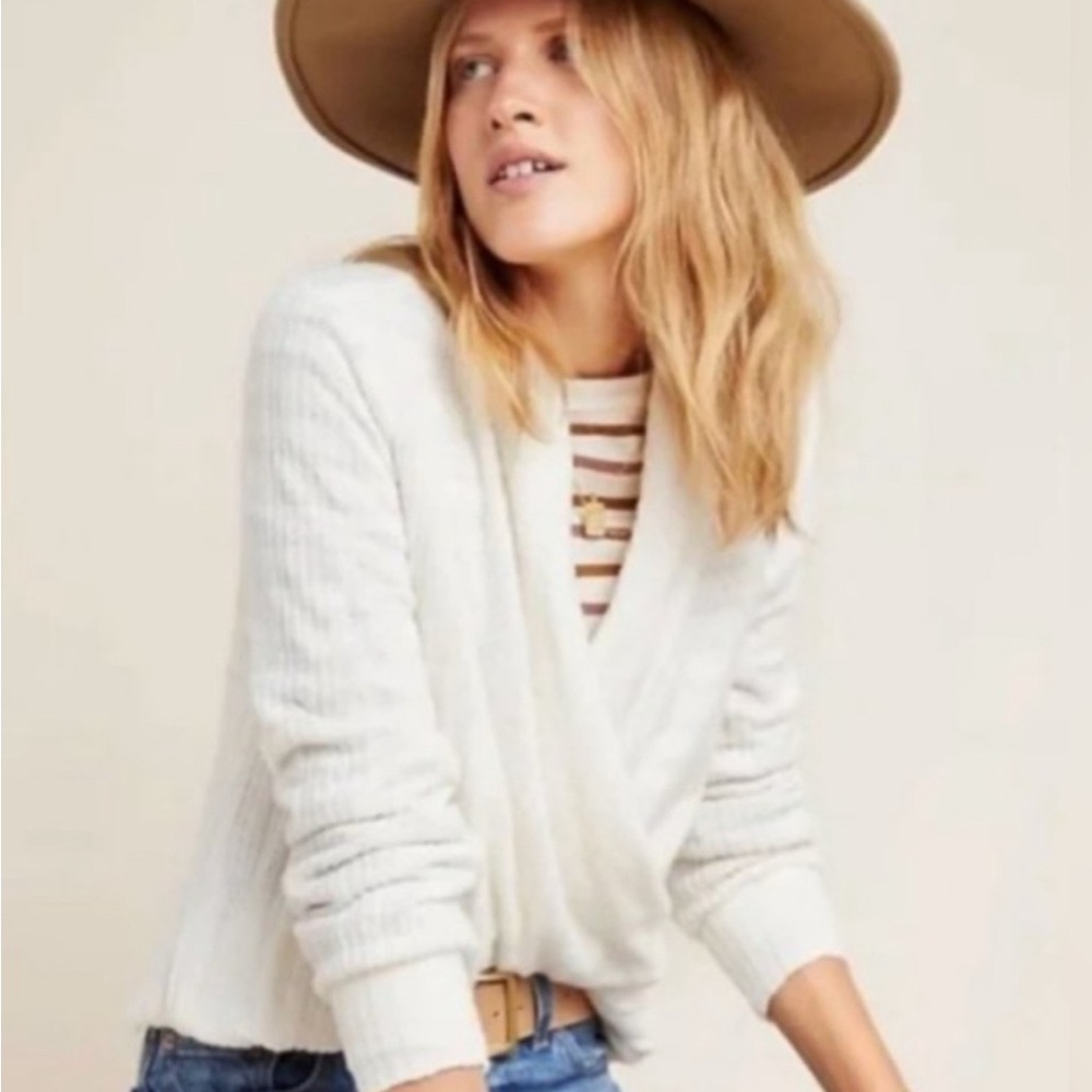 Anthropologie Maeve Rafela Hacci Top Cream